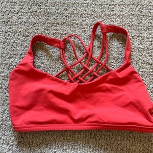 Women's Red Lululemon Strappy Sports Bra